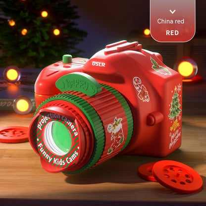 New Year Gift Christmas Gift Multifunctional Projector Kids dealsniper-net Christmas Camera 3 Film Red