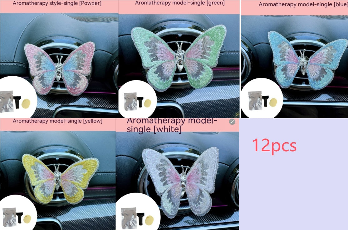 Moving Embroidery Butterfly Center Console Air Outlet