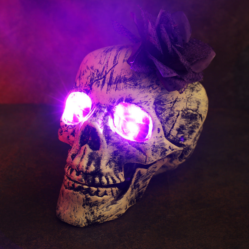 Halloween LED Light Up Skeleton Arm Hand Halloween Party Outdoor Garden dealsniper-net Purple Eye Head Flower