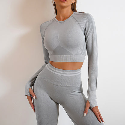 Seamless Yoga Pants Sports Gym Fitness Leggings Women Gym From House Grey Long Sleeve L