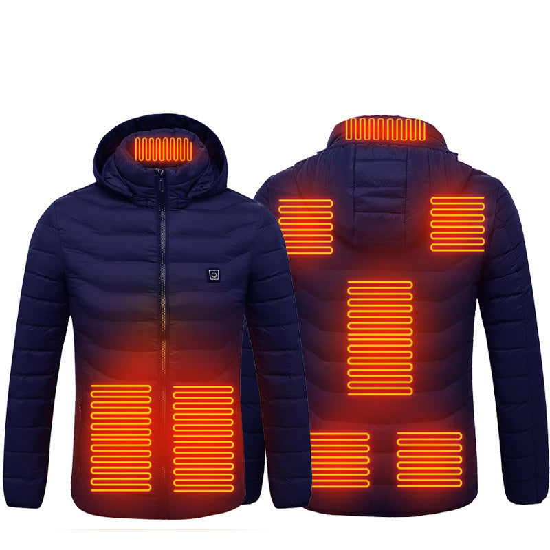 Men Heated Puffer Jacket Electric Heating Coat Insulated Hood Windbreaker 9Heat Zones Men DealSniper.net Blue Zone8 2xl