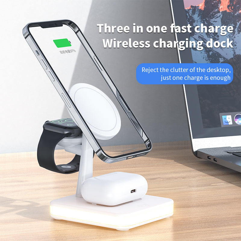 4 In 1 Magnetic Wireless Charger Stand Fast Charging Dock Station Gadgets dealsniper-net