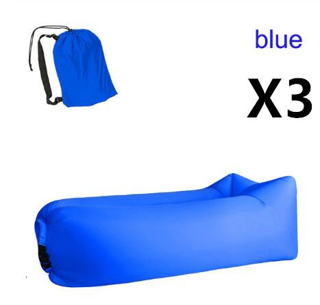 Outdoor Air Sofa Fast Inflatable Laybag Hangout Lounger Beach Air Bed Outdoor dealsniper-net 3pcs Dark blue1