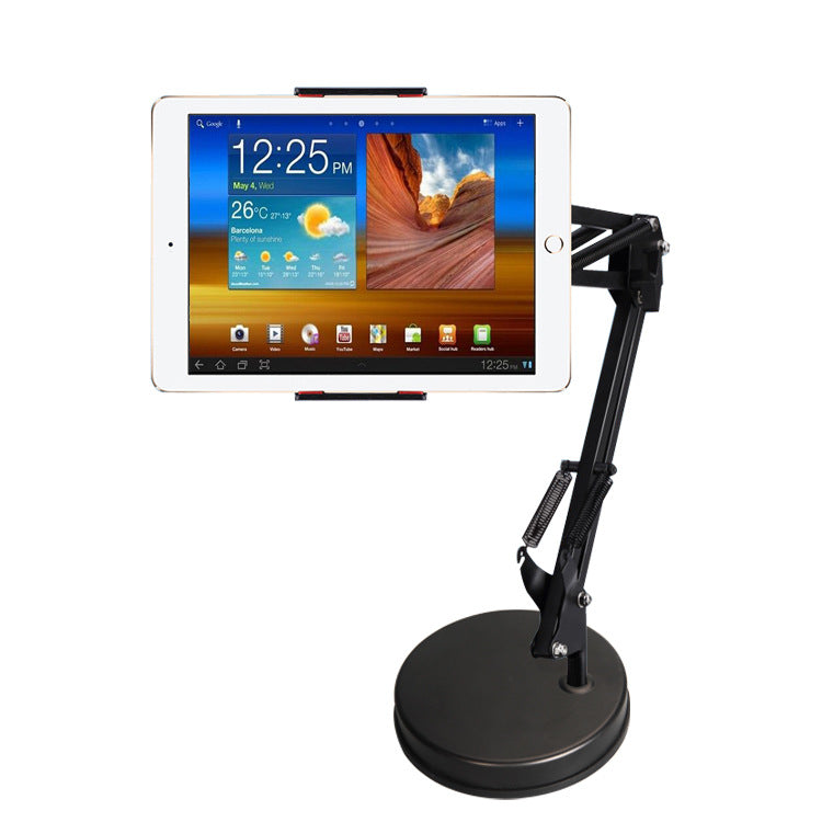 Universal Mobile Phone Holder 360 Degree Rotating Long Arms Gadgets Gym From House Black Flat
