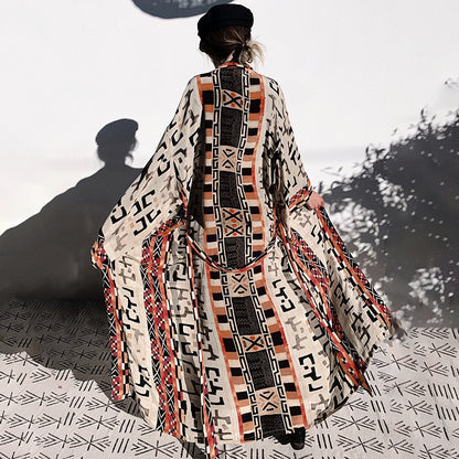 Womens Print Beach Kimonos Duster Soft Light Women DealSniper.net Coffee Free Size