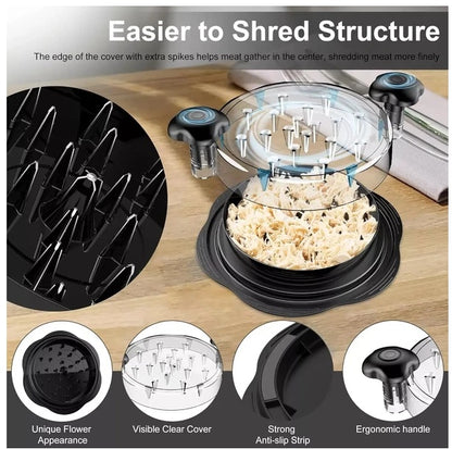 Large Chicken Shredder Tool Twist Meat Shredding Grinder Tools DealSniper.net Black