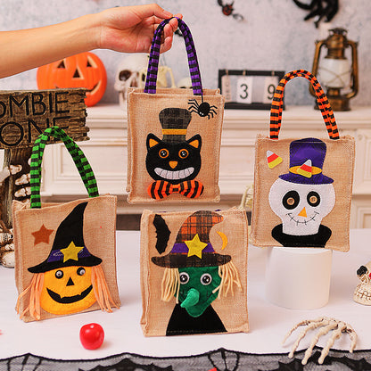 Halloween Candy Tote Bag For Kids Funny Creative Witch Skull Kids Gym From House