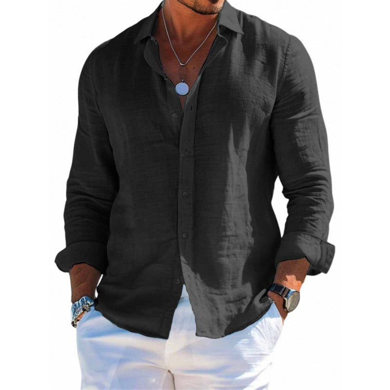 Men's Long Sleeve Shirt Casual Loose Lapel Button Men Gym From House SF9062 2XL