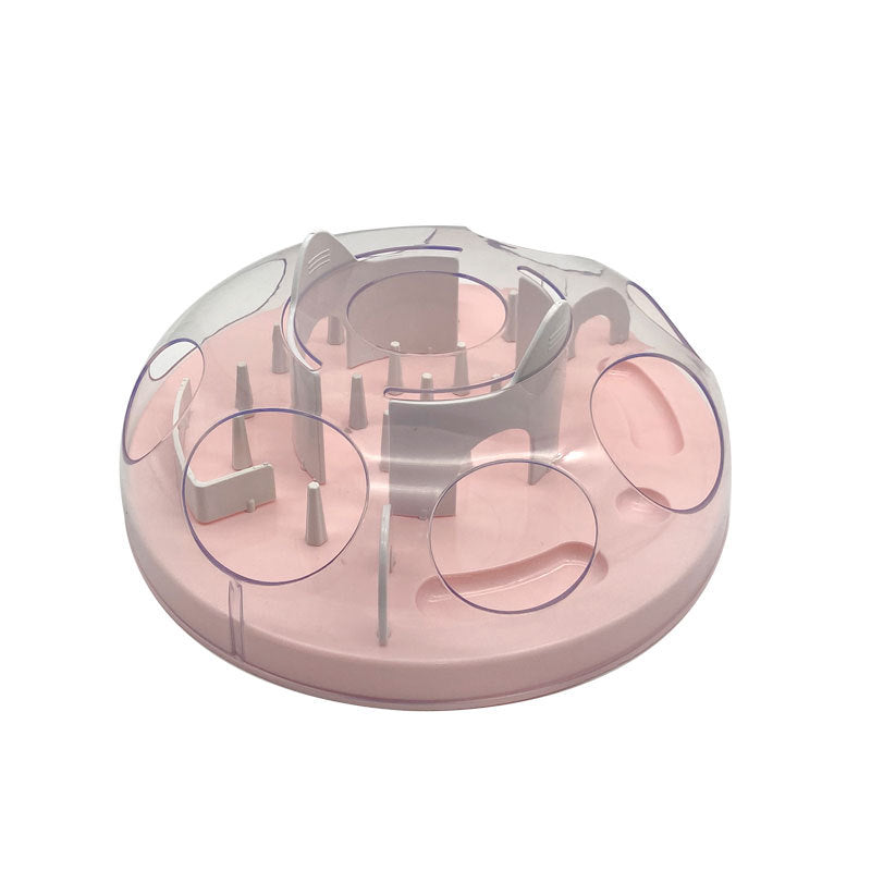 Pet Cat Toy Maze Slow Food Bowl Pets Gym From House Pink