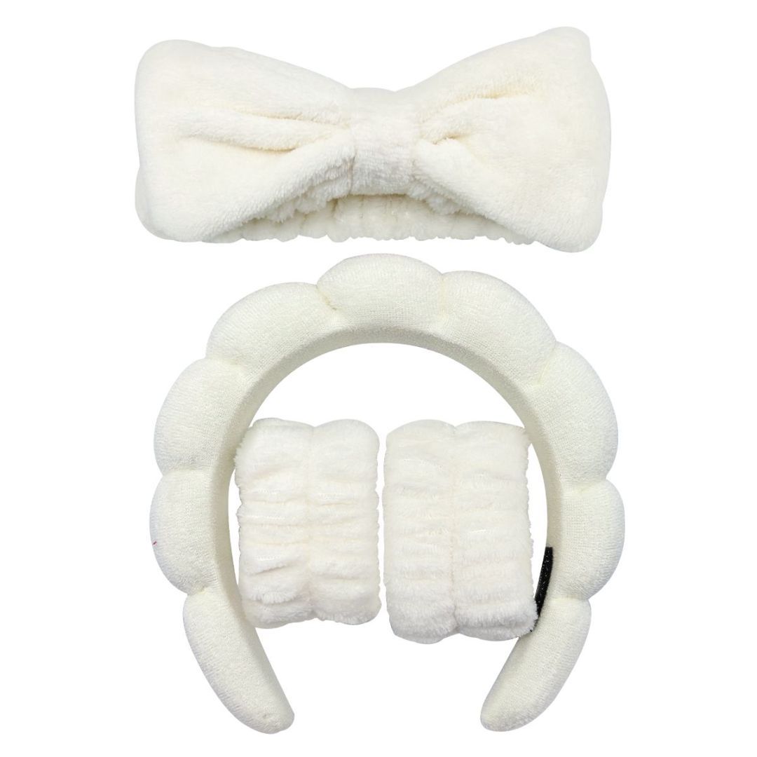 Hairband Bracelet Head Buckle Four-piece Set Beige Beauty DealSniper.net