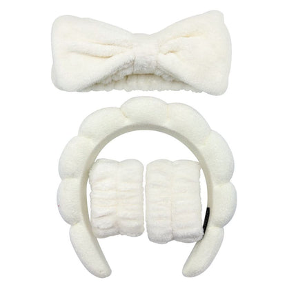 Hairband Bracelet Head Buckle Four-piece Set Beige Beauty DealSniper.net