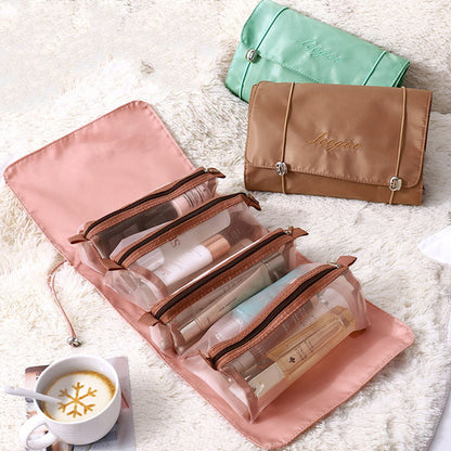 Four In One Mesh Cosmetic Foldable Carry On Toiletry Bag Deals DealSniper.net