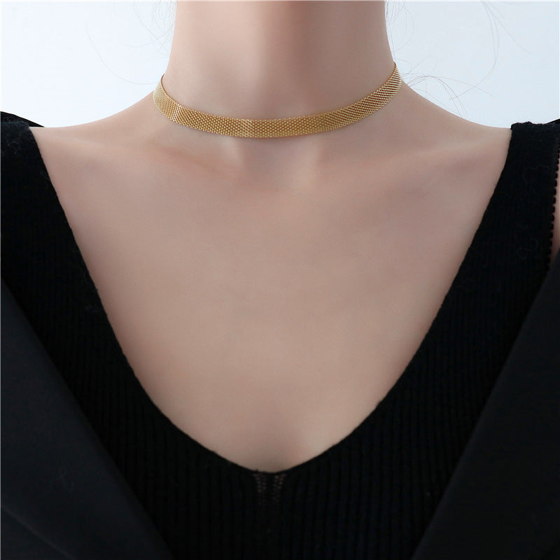 Wide Choker Cold Wind Chain Necklace Necklace Jewelry dealsniper-net