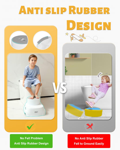 Padded 2-Step Step Stool 2-Step Footstool - Step Stool Non-slip Kitchen Gym From House