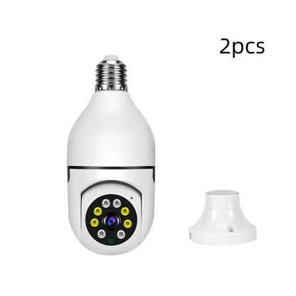 Panoramic Lamp Holder Camera Wireless E27 Bulb Camera Electronics dealsniper-net 2.4G English white 2pcs