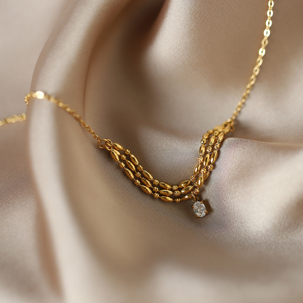 Titanium Steel Necklace For Women Clavicle Chain Jewelry dealsniper-net