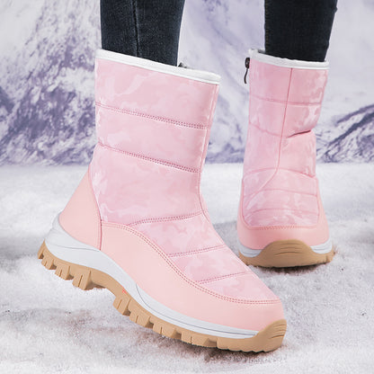 Winter Snow Boots For Women Outdoor Thickened High-top Plus Velvet Shoes Fashion Platform Ankle Boots Keep Warm Plush Shoes Women DealSniper.net
