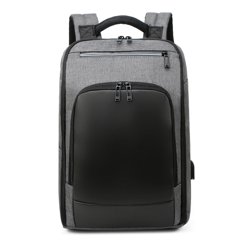 Men On Business Computer Backpack USB Reflective Strip Men DealSniper.net Dark Grey