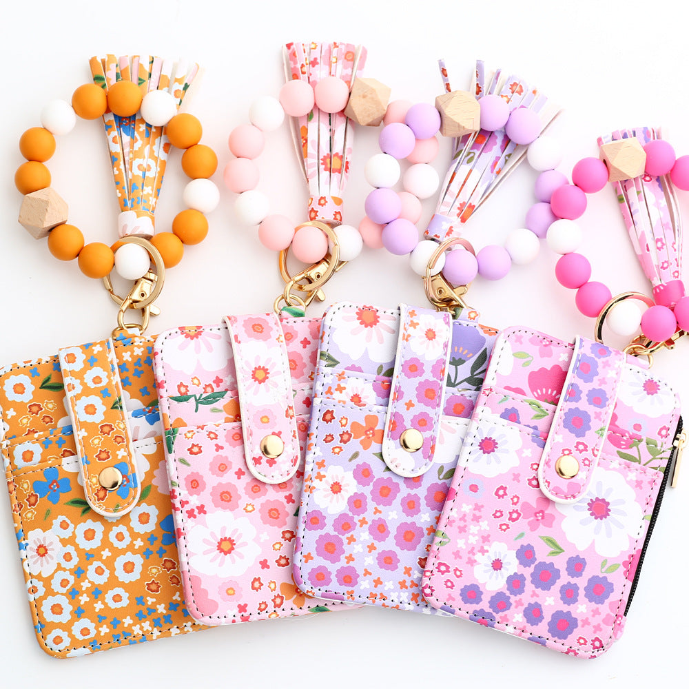 Women's Floral Print Leather Card Bag Women dealsniper-net