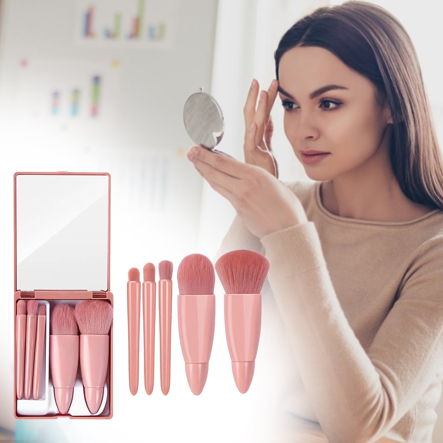 5Pcs Makeup Brushes Tool Set Cosmetic Beauty Gym From House
