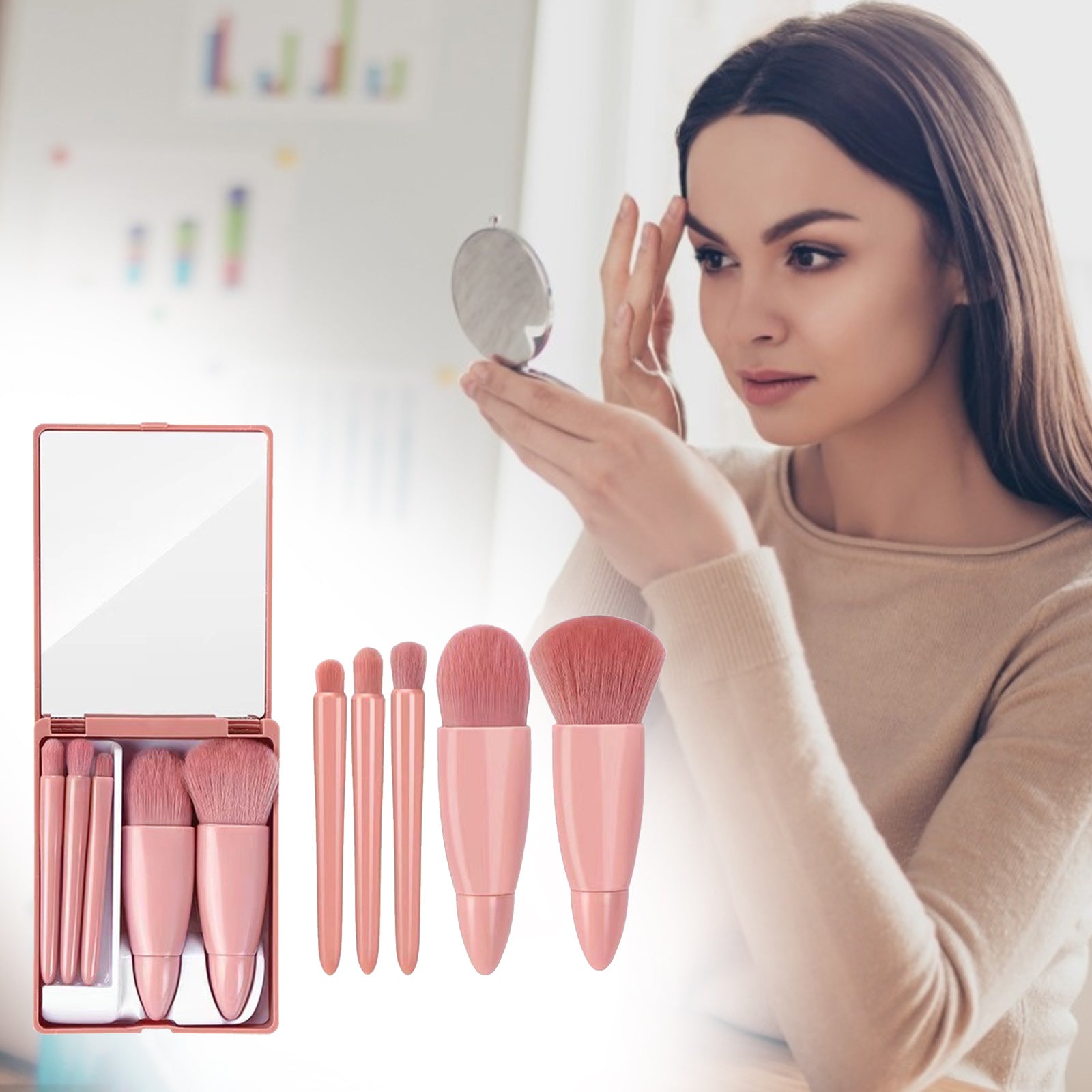 5Pcs Makeup Brushes Tool Set Cosmetic Beauty Gym From House