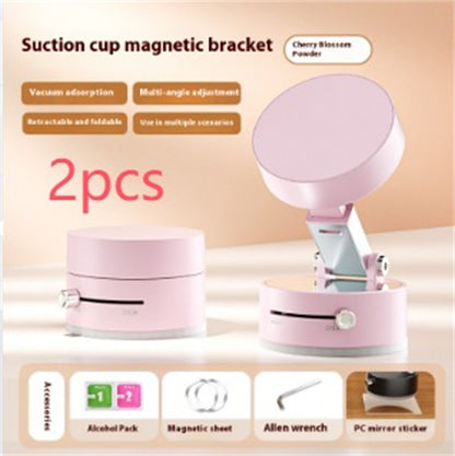 Foldable Magnetic Vacuum Car Phone Holder Foldable Suction Cup Vehicle Gym From House Cherry Blossom Powder 2pcs