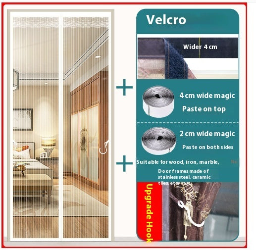 Decorative Magnetic Magic Door Curtain Stickers Punch-free Household House DealSniper.net Striped white 80x210cm