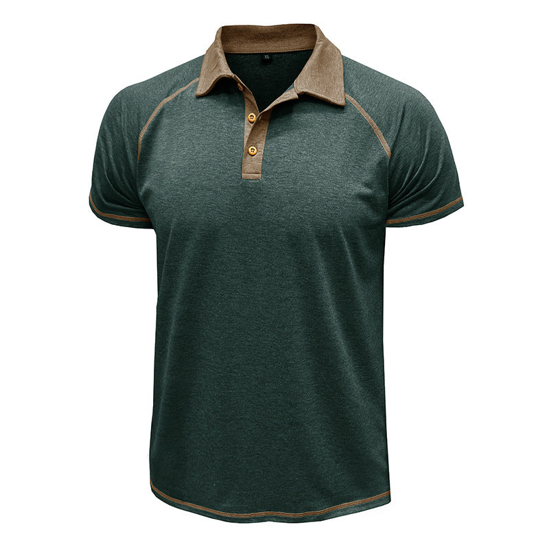 Short-sleeved Lapel T-shirt POLO Bottoming Shirt Men Clothing Men DealSniper.net Green L