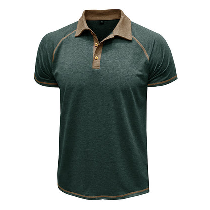 Short-sleeved Lapel T-shirt POLO Bottoming Shirt Men Clothing Men DealSniper.net Green L