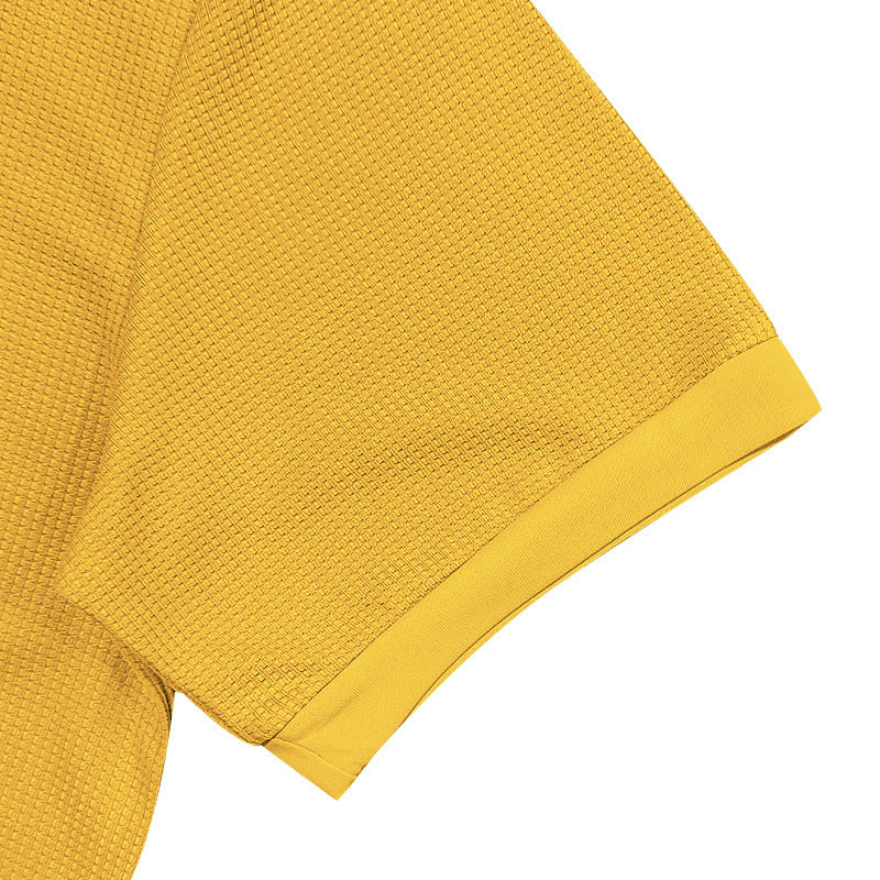 Waffle Short Sleeve Polo Shirt Men's Fashion Men Gym From House