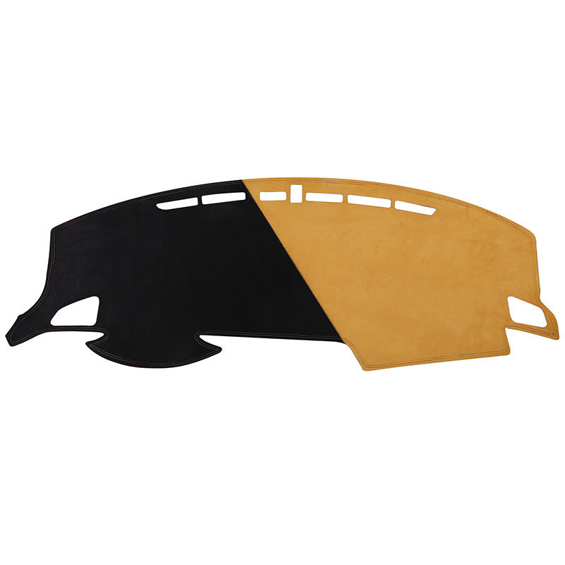 Car Suede Dashboard Cover Center Console Sunshield Retrofitting Vehicle DealSniper.net Custom Black Yellow