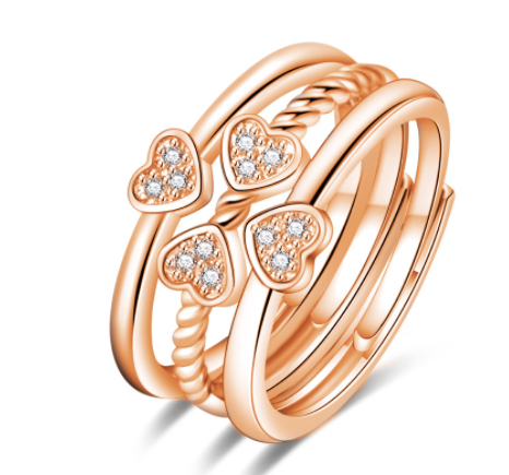 Ring Four-Leaf Clover Ring For Women Split Three-In-One Combination