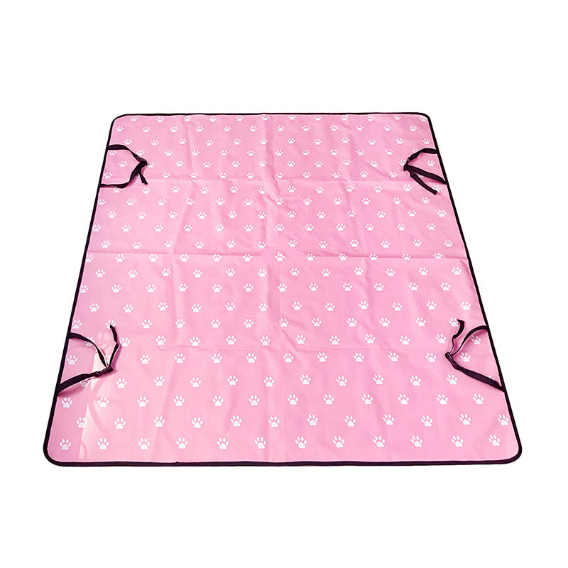 Car Pet Mat Rear Seat Water And Dirt Resistant Isolation Pad Pets Gym From House Pink Dog Footprints Back Row