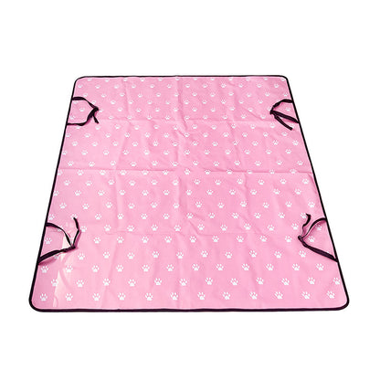Car Pet Mat Rear Seat Water And Dirt Resistant Isolation Pad Pets Gym From House Pink Dog Footprints Back Row
