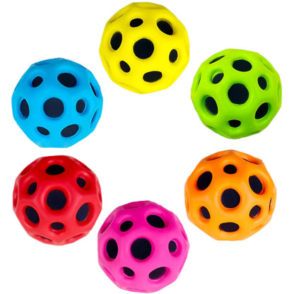 Hole Ball Soft Bouncy Ball Anti-fall Moon Shape Porous Bouncy Ball Kids Indoor Outdoor Toy Ergonomic Design Kids dealsniper-net