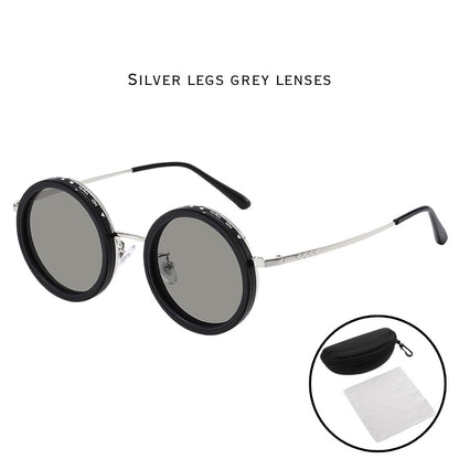 New ND Dimmable Sunglasses Men dealsniper-net SILVER LEGS GREY LENSES