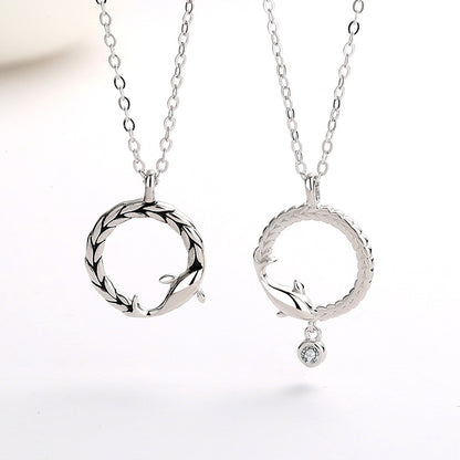 S925 Sterling Silver Fish Pendant Necklace Jewelry Gym From House