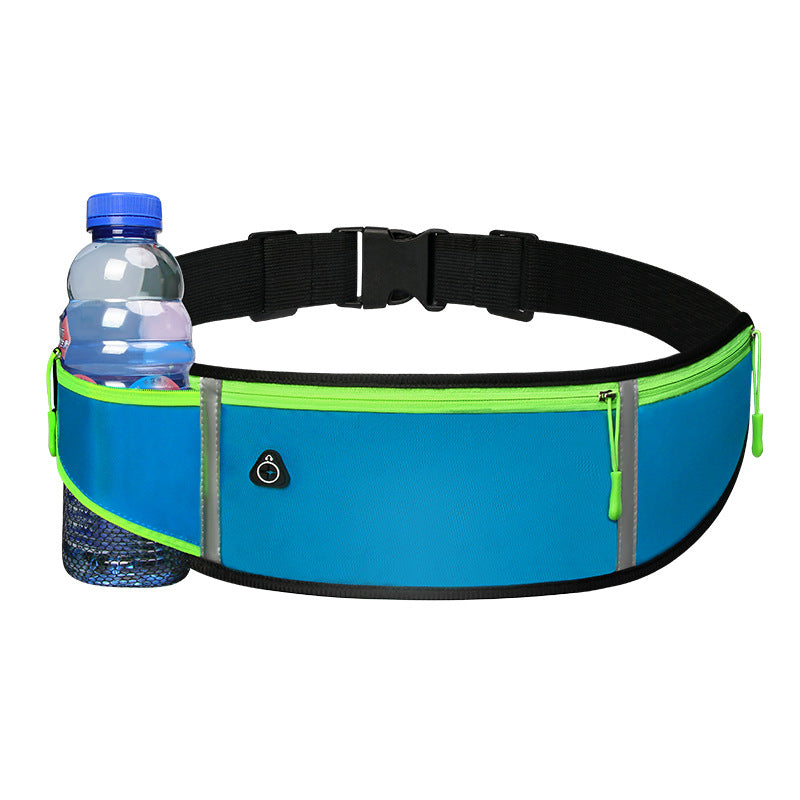 Sports Waist Bag With Pocket Light Slim Zip Running Belt Sports Gym From House Simple version kettle sky blue