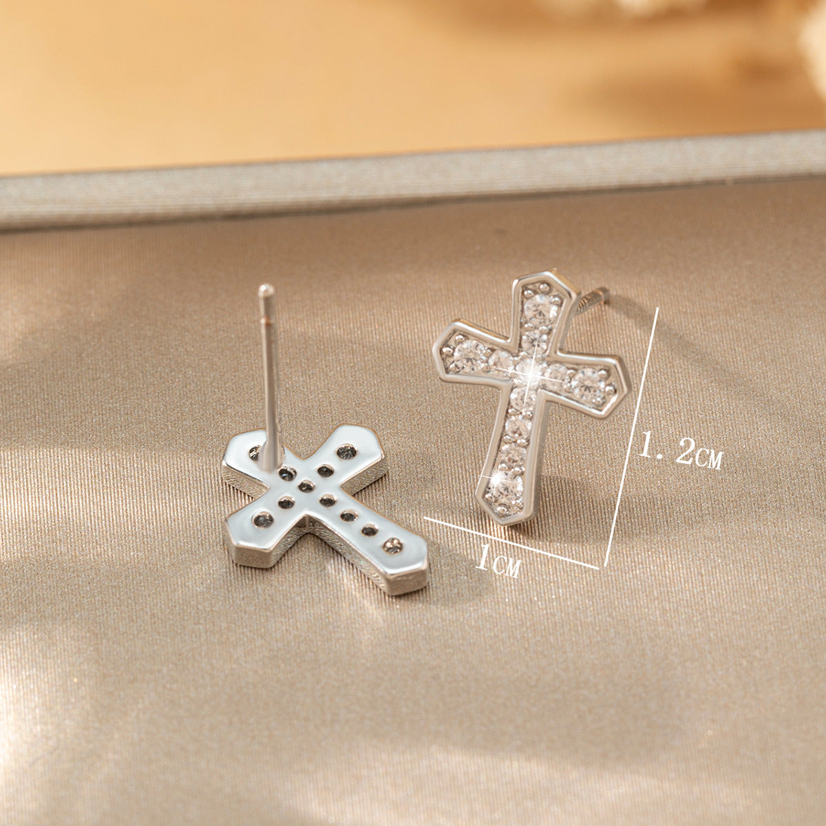 Trendy Zircon Cross Stud Earrings Sparkling Jewelry Gym From House