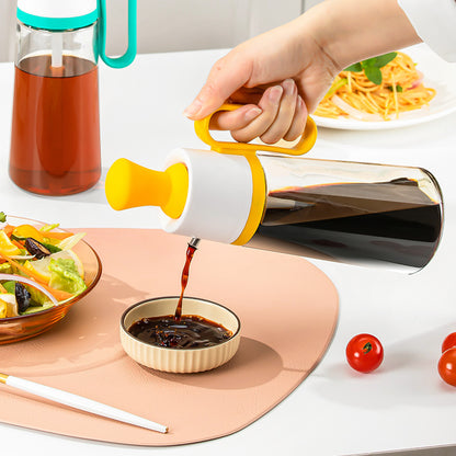 2 In 1 Oil Dispenser With Silicon Brush BBQ Oil Spray Glass Bottle Kitchen dealsniper-net