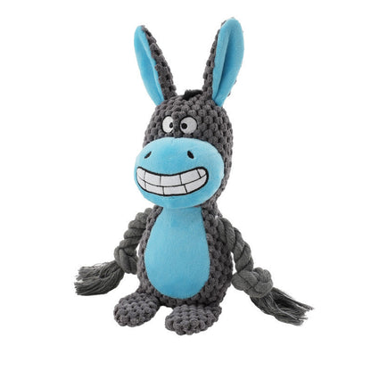 Pet Plush Sound Cotton Rope Toys Interactive Tug Of War Training Pets DealSniper.net Donkey
