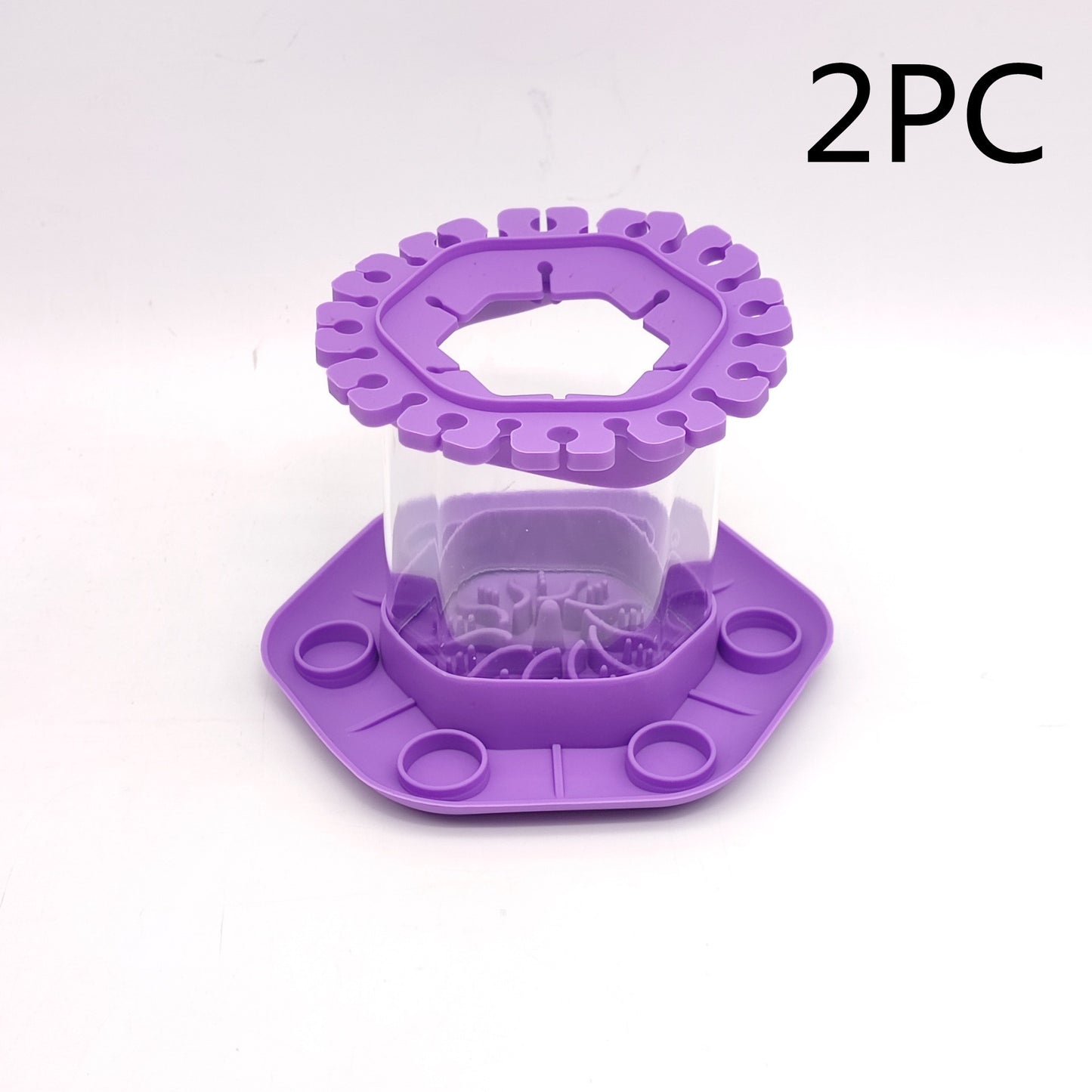 Brush Cleaning Device Hexagonal Children Graffiti Paint Tool Kids dealsniper-net Purple 2PC