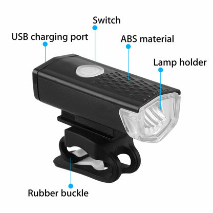 USB Rechargeable LED Bicycle Headlight Bike Head Light Front Rear Lamp Cycling Vehicle dealsniper-net