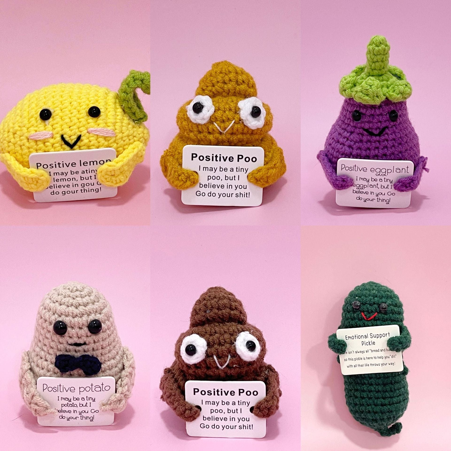 New Cute Positive Energy Pickle Doll Knitting Kids DealSniper.net