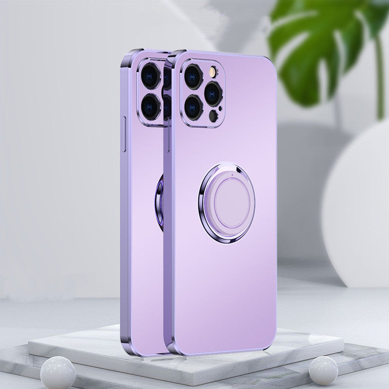 New Simple Frosted Electroplating Ring Phone Case Electronics Gym From House Lavender IPhone12