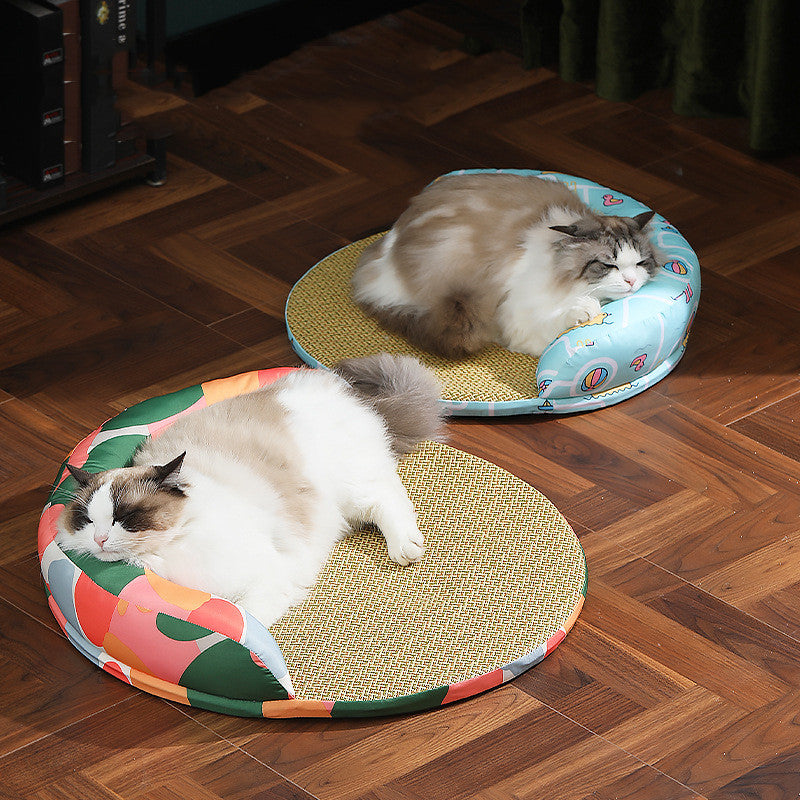 New Summer Cool Pet Sofa Beds Weaving Rattan Pillow To Lean On Pets Gym From House