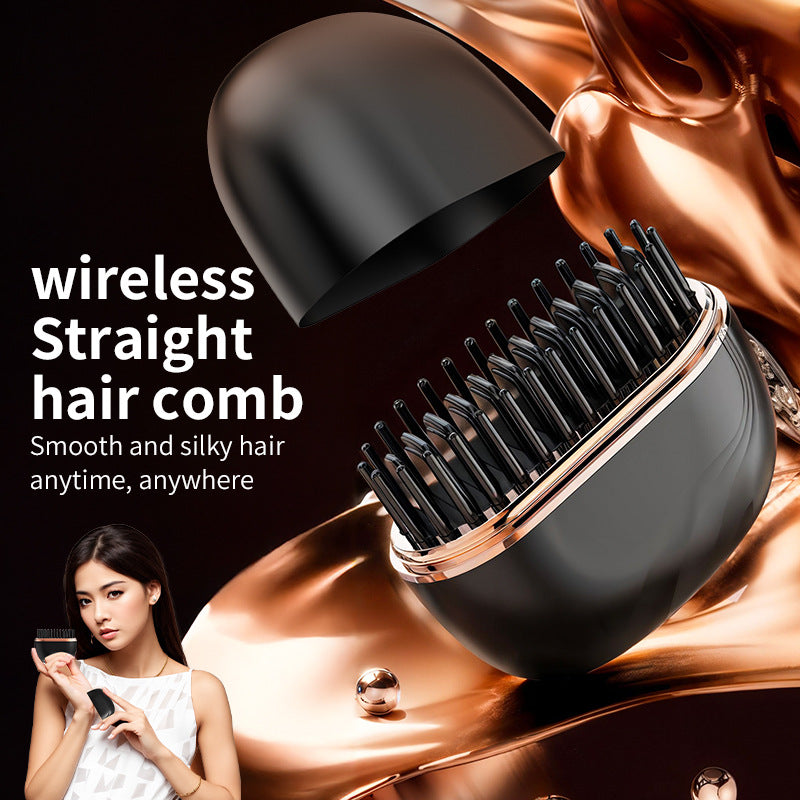 Mini Hair Straightening Comb Wireless Charging Portable Hair Care Beauty dealsniper-net