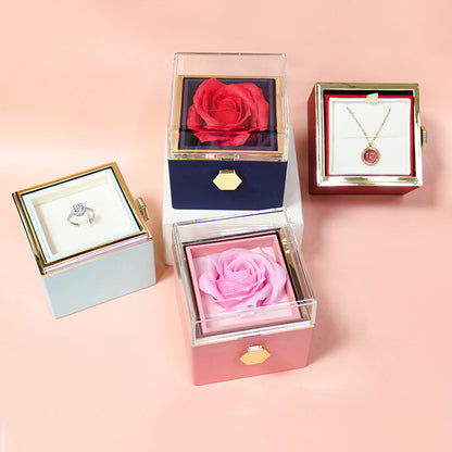 Rotating Soap Flower Rose Gift Box Creative Rotating Rose Jewelry