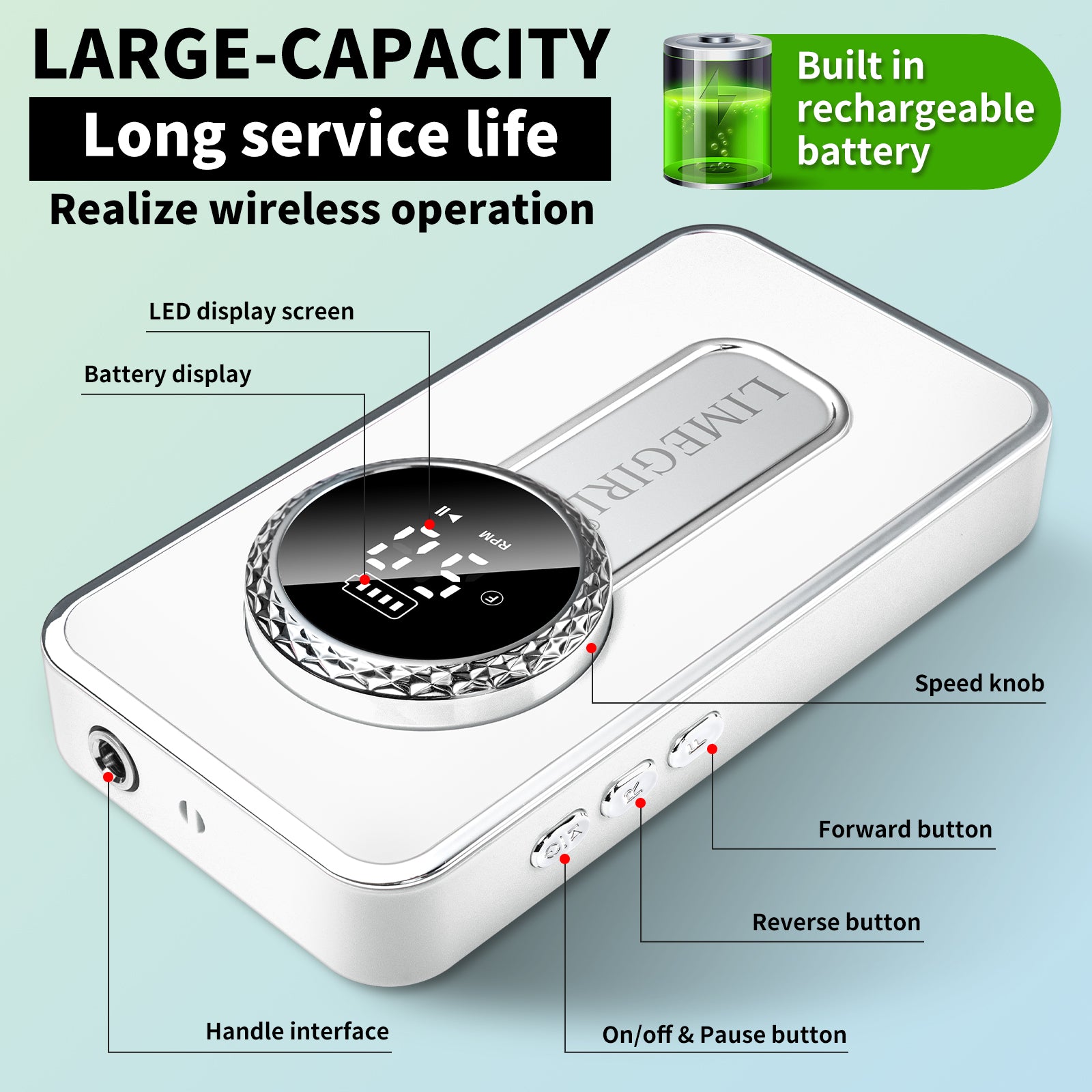 Nail Drill Machine Rechargeable Portable Nail File Beauty dealsniper-net