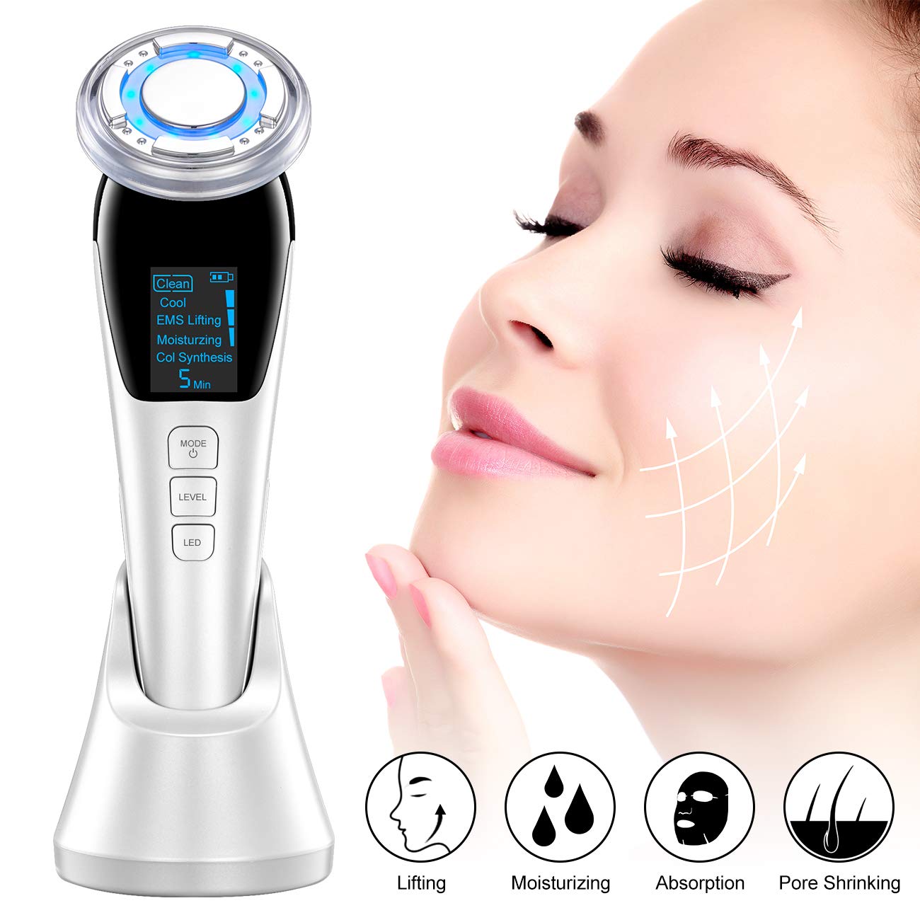 Ultrasonic LED Photon Vibration Light Therapy Massage Apparatus ...